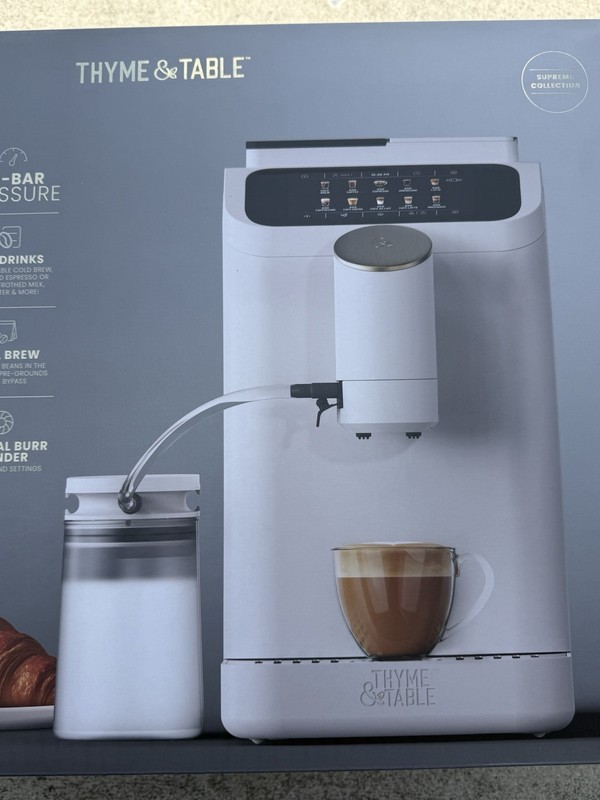 THYME & TABLE FULLY AUTOMATIC ESPRESSO MACHINE SAND WHITE✅SEALED BOX✅🔥‼️ gallery