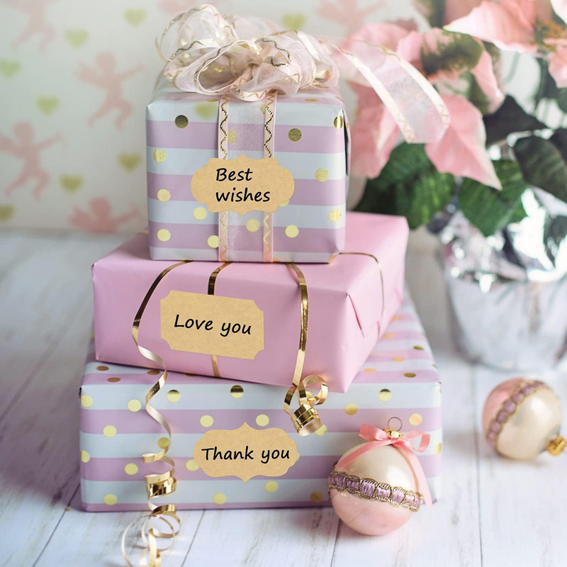 300PCS Canning Labels Name Tags Stickers, Kraft Paper Gift Tags Blank Self-Adhes gallery