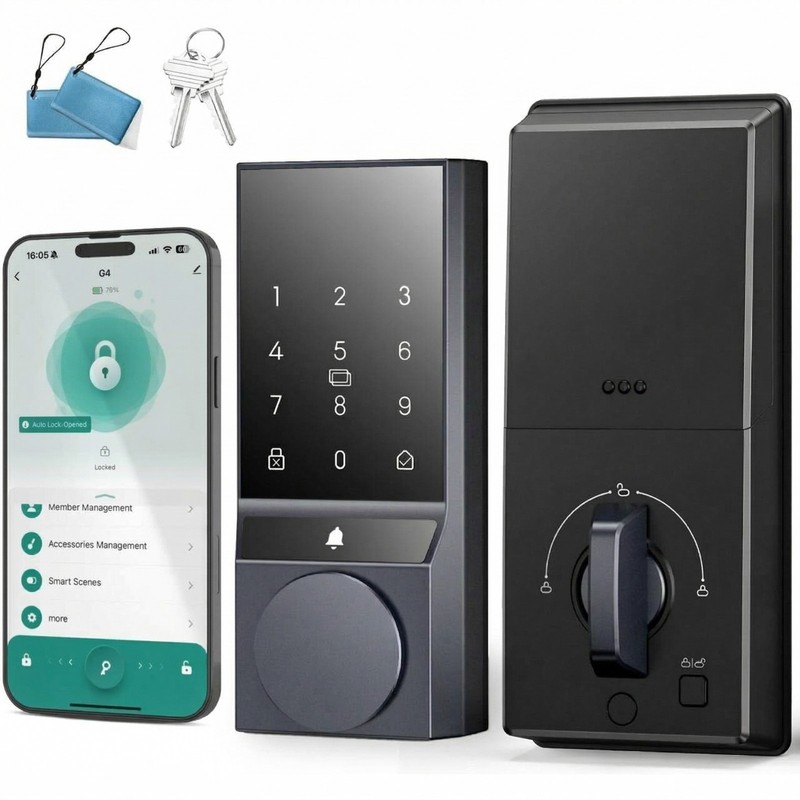 Smart Lock, 4/5 Unlocking Methods, Keyless Entry Door Lock with Bluetooth/Wi-Fi# gallery