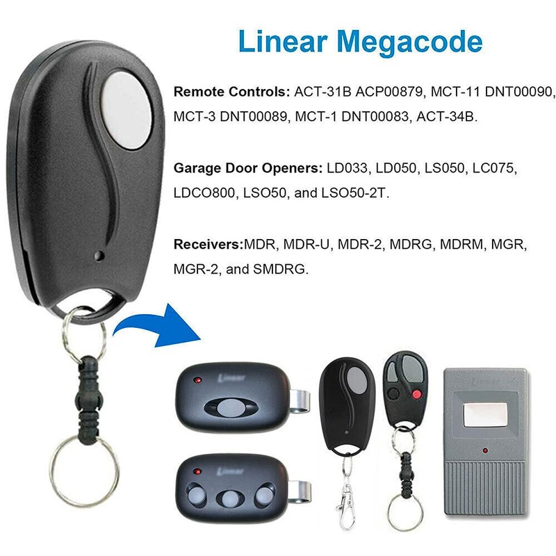 For Linear Pro Access Megacode 1-Channel Key Ring Transmitter ACP00879 ACT-31B gallery