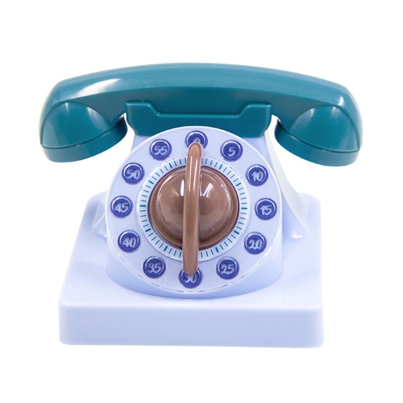Cute Cartoon Telephone Shaped Kitchen Timer Mechanical Wind up 60 Minute Manual gallery