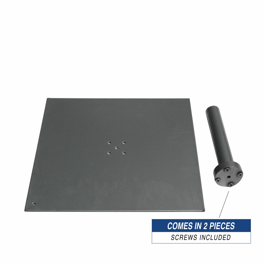 Flat Base for Advertising Pole Pole Base Stand for Advertising Pole Silver gallery