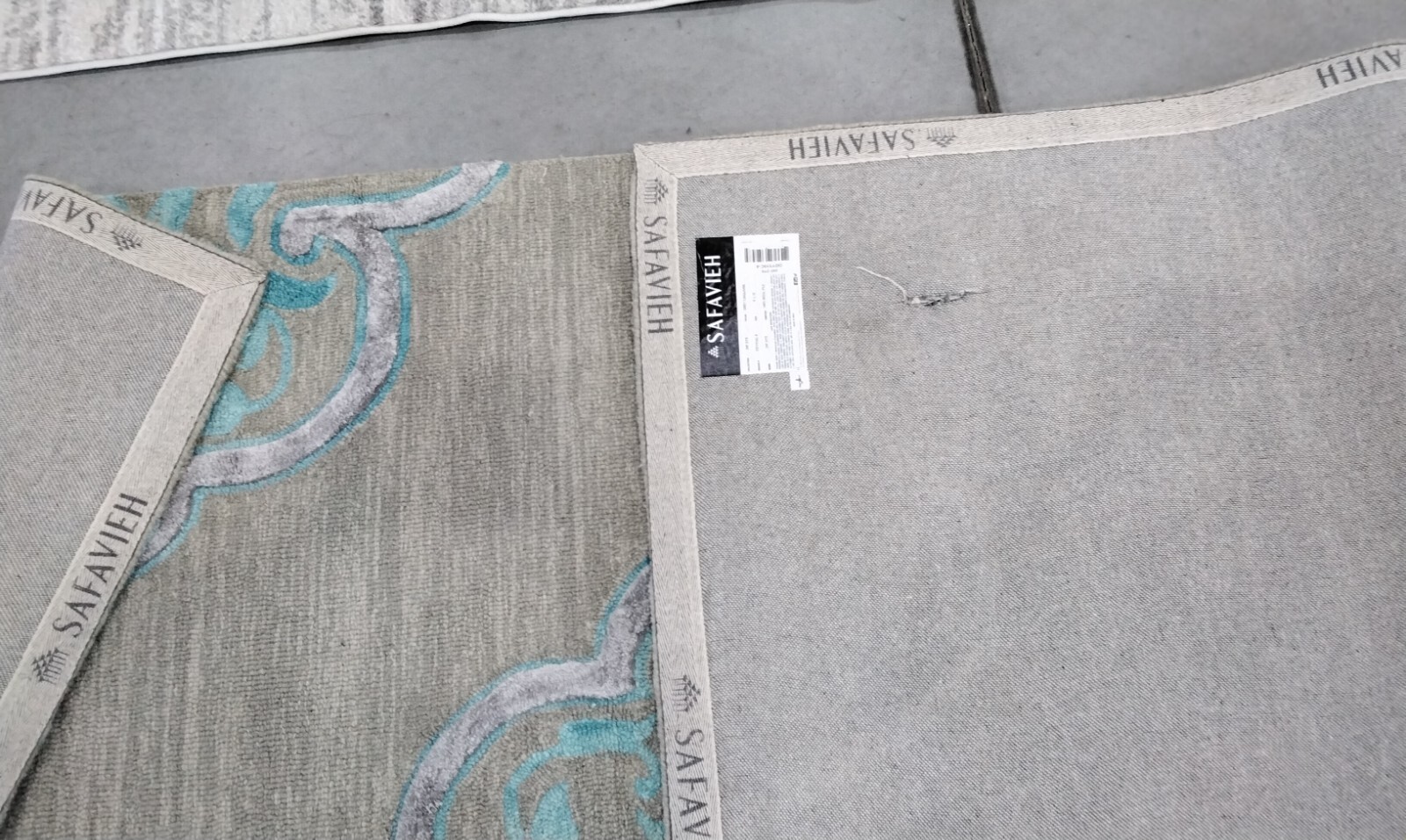 GREY / TURQUOISE 8' X 10' Damaged Rug, Reduced Price 1172722147 DDY510C-8 gallery