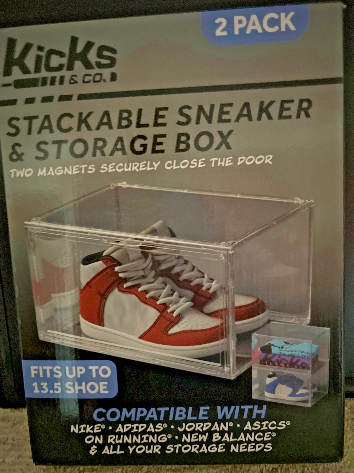 Kicks & Co.Stackable Sneaker & Storage Box (2 Pack) New/Sealed gallery