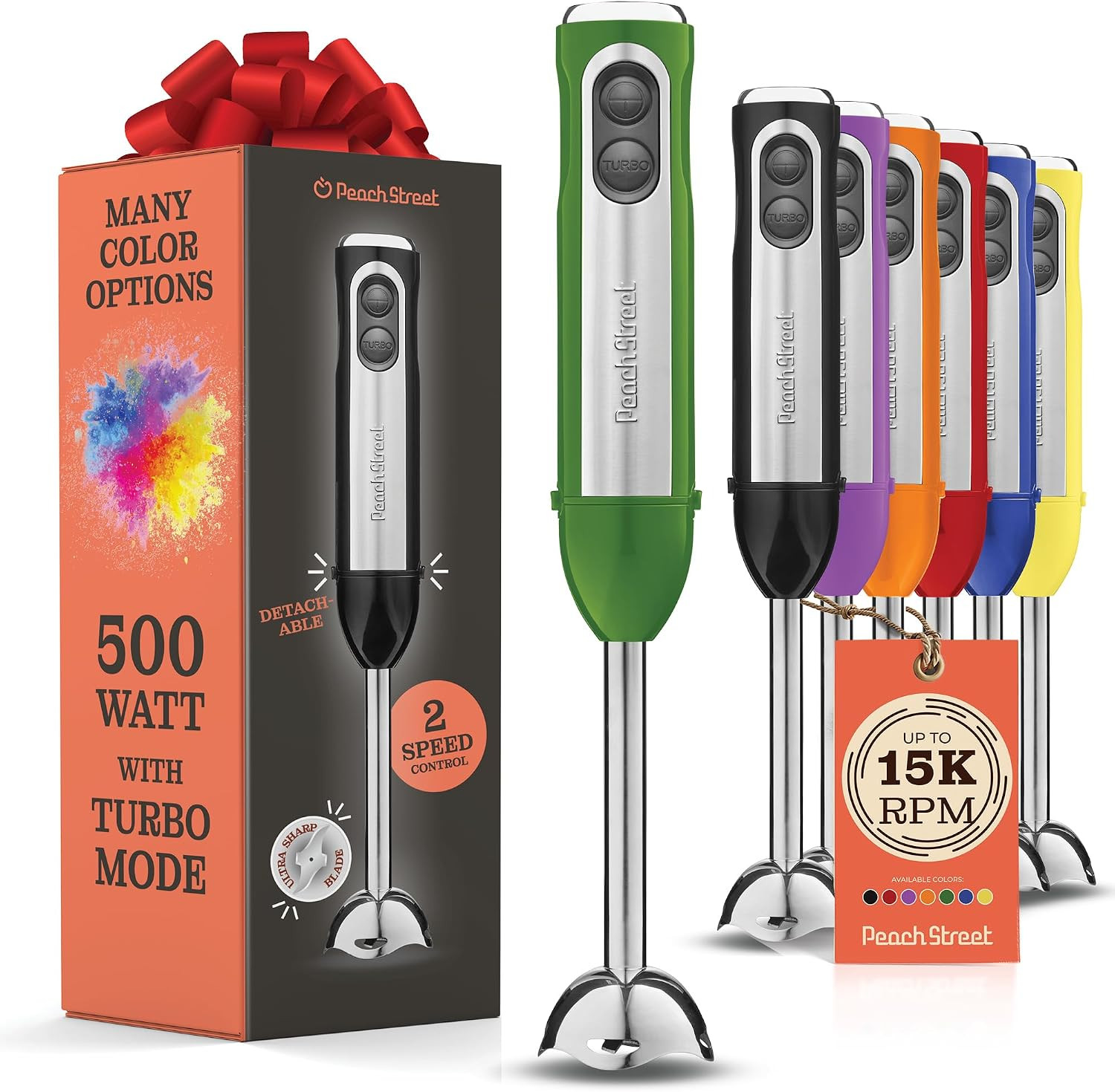 Powerful Immersion Blender, Electric Hand Blender 500 Watt with Turbo Mode, Deta gallery