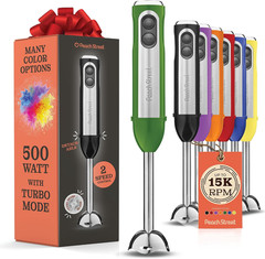 Powerful Immersion Blender, Electric Hand Blender 500 Watt with Turbo Mode, Deta