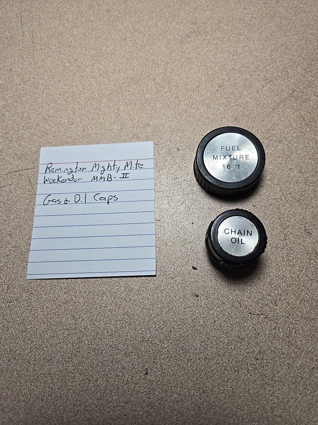 Remington Mighty Mite Weekender MMB-II Chainsaw Gas And Bar Oil Caps gallery