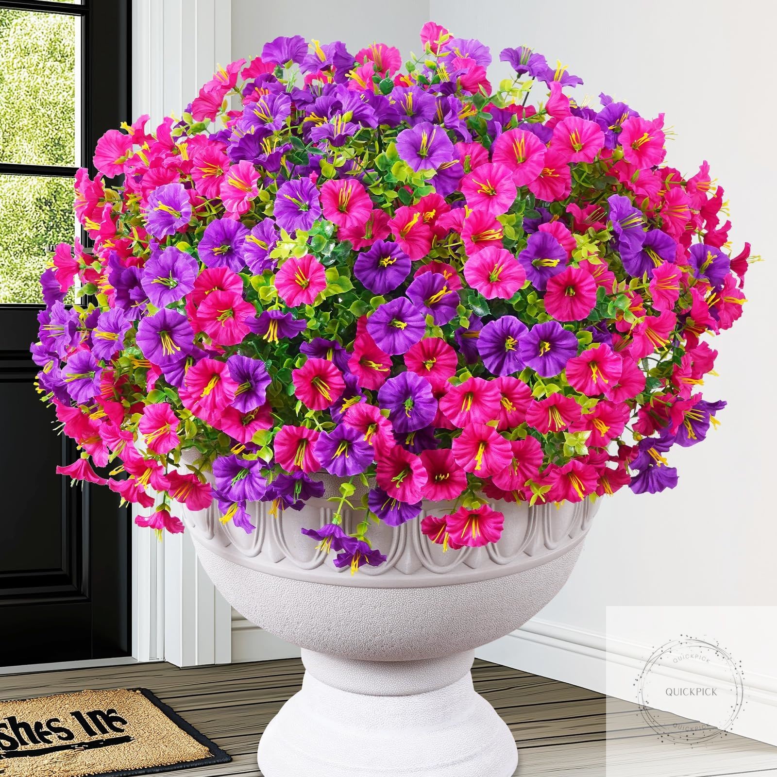 12 Bundles Look Real Artificial Flowers for Outdoors, Realistic Fake Outdoor Flo gallery