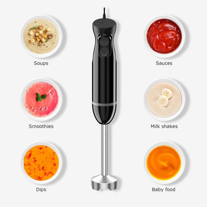 Bonsenkitchen Hand Immersion Blender, 2-Speed Handheld Stick Mixer for Smoothie gallery