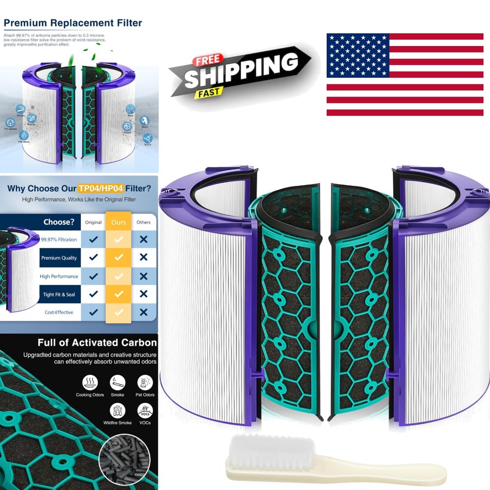 TP04 Replacement Filter for Dyson Pure Cool HP04 DP04 TP05 Two Stage HEPA Carbon