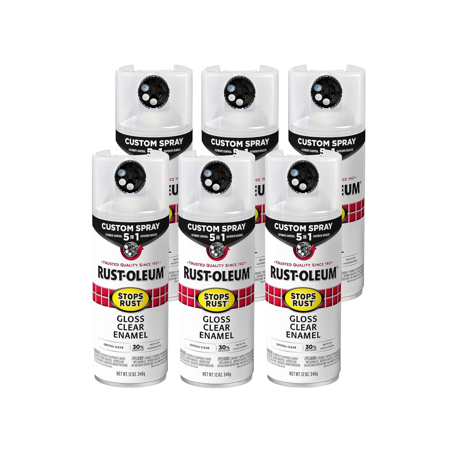 Rust-Oleum Stops Rust Spray 5-in-1 Gloss Clear Spray Paint 12 oz (Case of 6) gallery