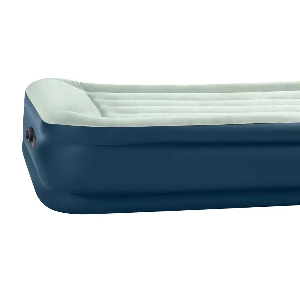 INTEX AIR MATTRESS OFF-WHITE/BLUE TWIN ELEVATED 18" REST INTERNAL PUMP - BLUE gallery