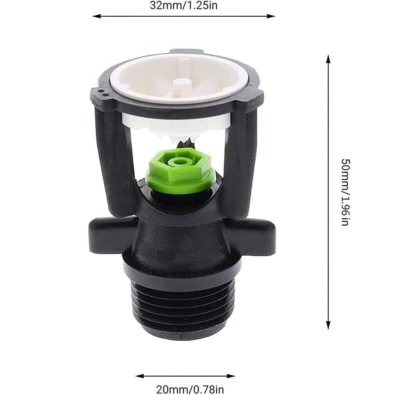 YSBS Micro Drip Irrigation, 1/2" External Thread Rotating Sprinklers Black gallery