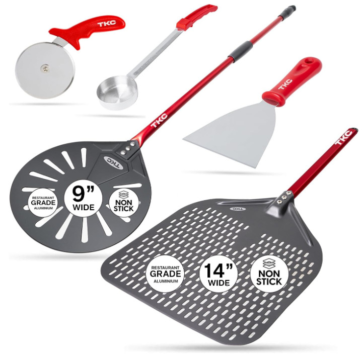 Set Pala Pizza Perforada 14'' y 9'' con Cortador y Accesorios Horno gallery