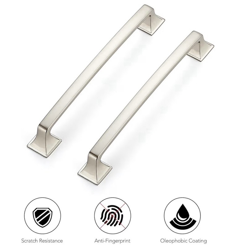 25 Pack Solid 6-1/4" Square Foot Cabinet Arch Pull Handles Brushed Nickel gallery