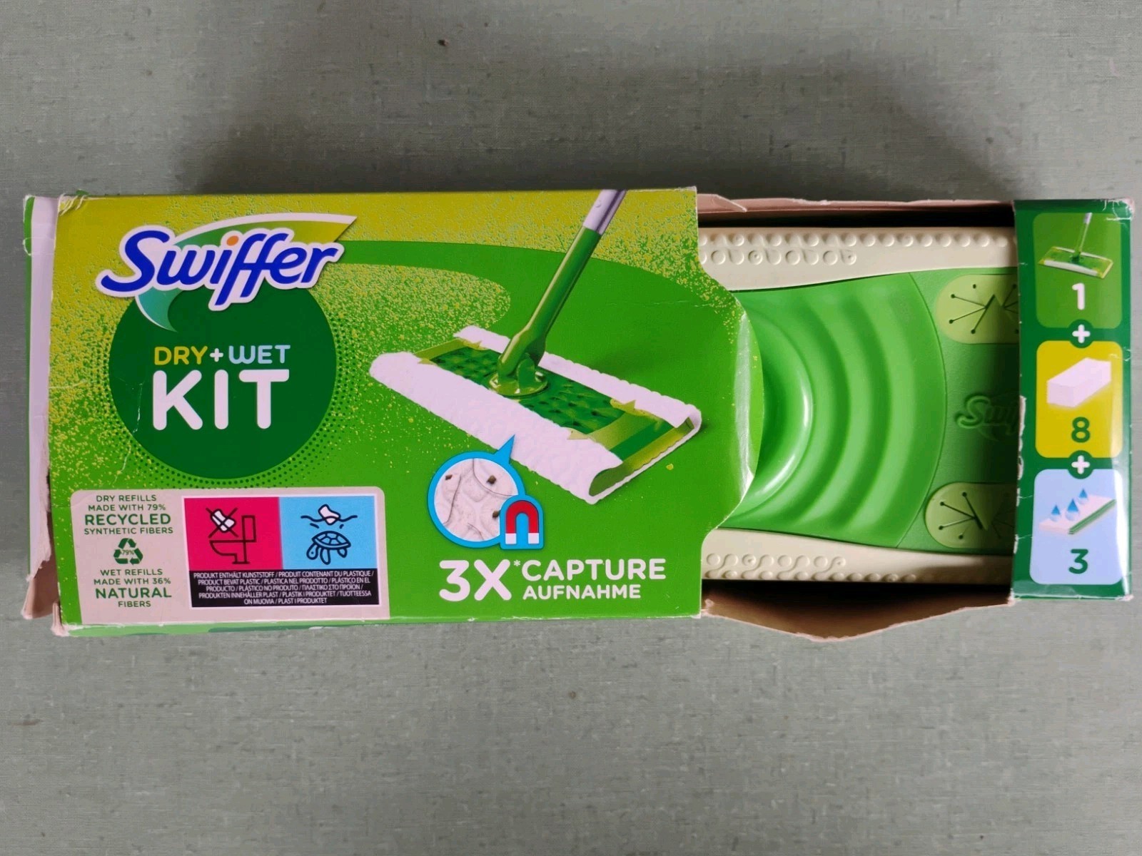 Swiffer Starter Kit - Mop, Dry & Wet Refills Damaged Box gallery