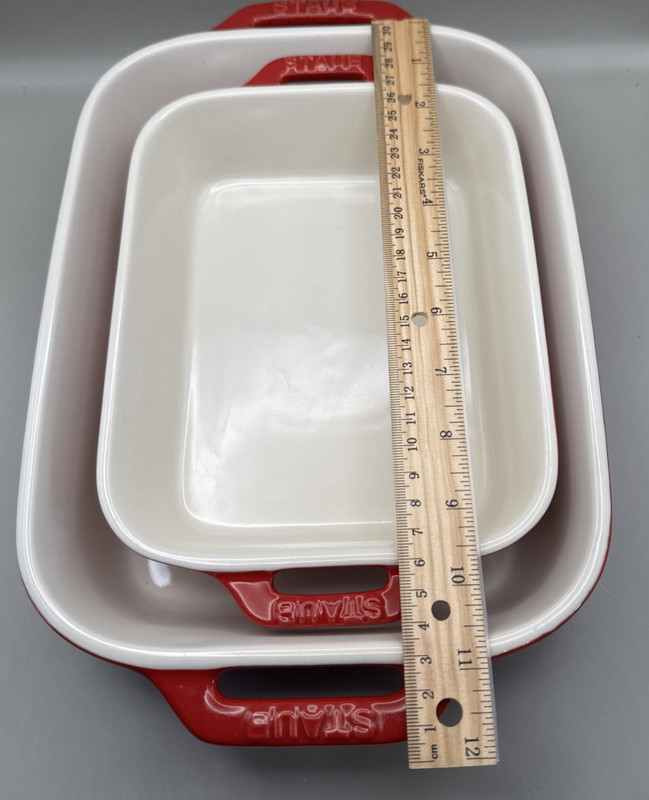 Staub Stoneware 2-pc, Rectangular Baking Dish Set, cherry gallery