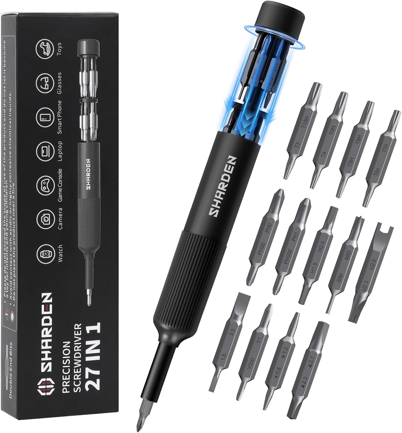 Sharden 27-in-1 Precision Screwdriver Set Multi Bit Small Pocket Size, Black gallery
