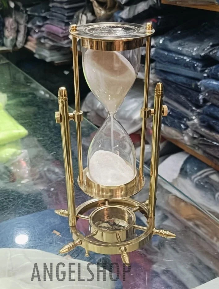 Sand Timer Hourglass Brass Nautical Maritime Hour Glass Vintage Sand Clock Gift gallery