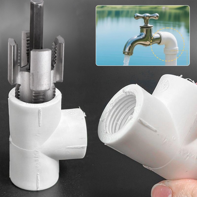 Integrated Internal & External Pipe Threading-Tool PVC Pipe Threader Cutting Kit gallery