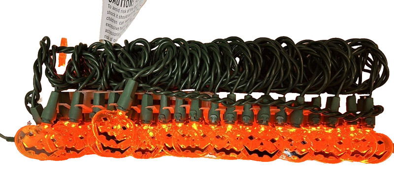 Mr. Light Pumpkin Lights 21 Ft String 60 LED Lights Halloween 1" x 1"- 2 AVAIL gallery