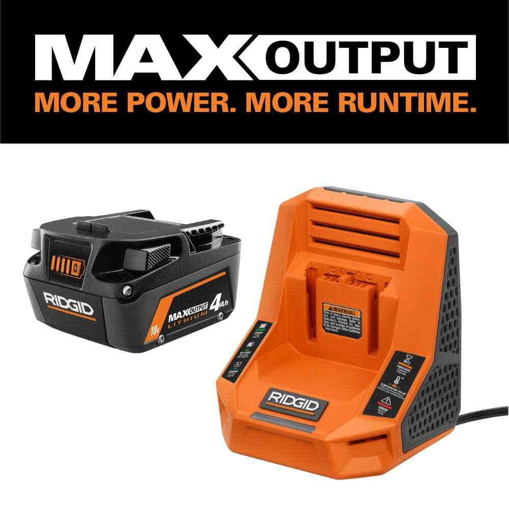 RIDGID 18V 4.0 Ah MAX Output Starter Kit with Rapid Charger gallery