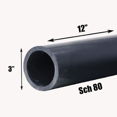 3″ Schedule 80 PVC Pipe | Gray | Custom Cut Lengths 12″-96″ | Pressure Rated
