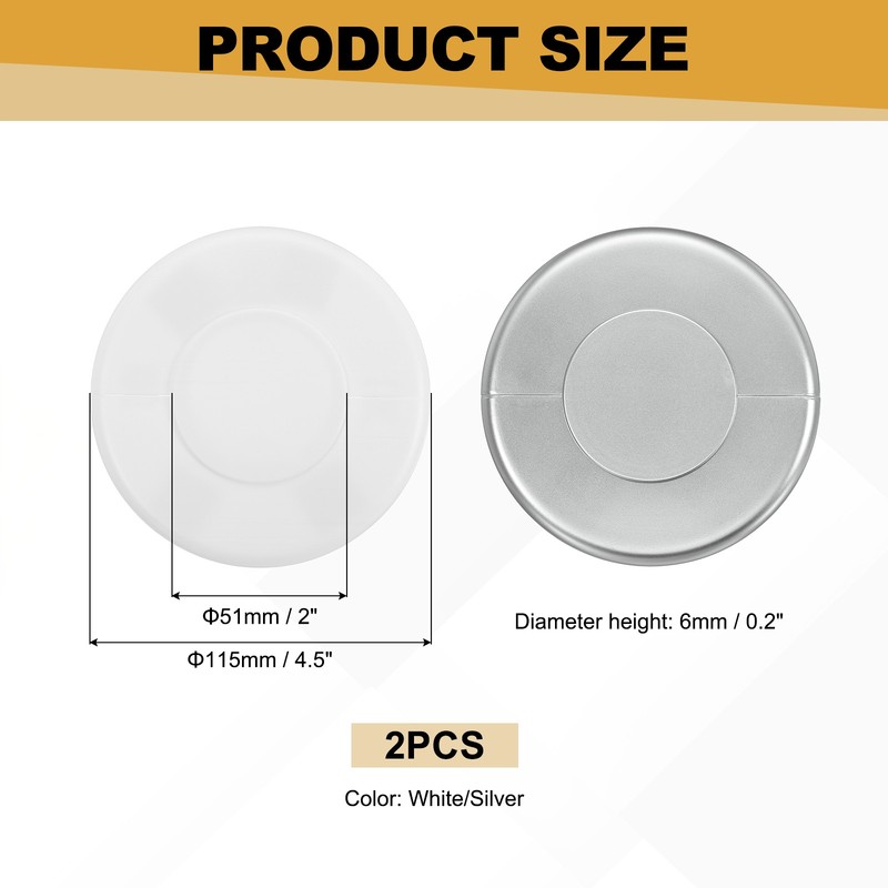 Wall Split Flange 115mm/4.5" OD, 2 Pcs Escutcheon Plates, White/Silver gallery