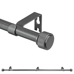 5/8″ Dia Adjustable Single Drapery Curtain Rod Set with Poignee Finials,28″-120″