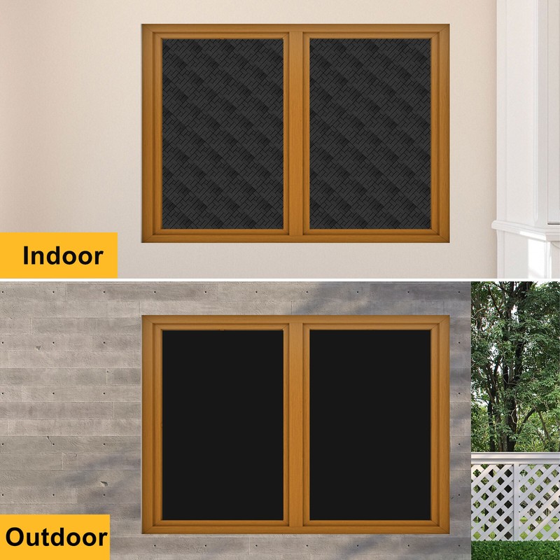 17.7×78.7inch Black Diagonal Grid Window Film Static Cling Privacy UV Heat Block gallery