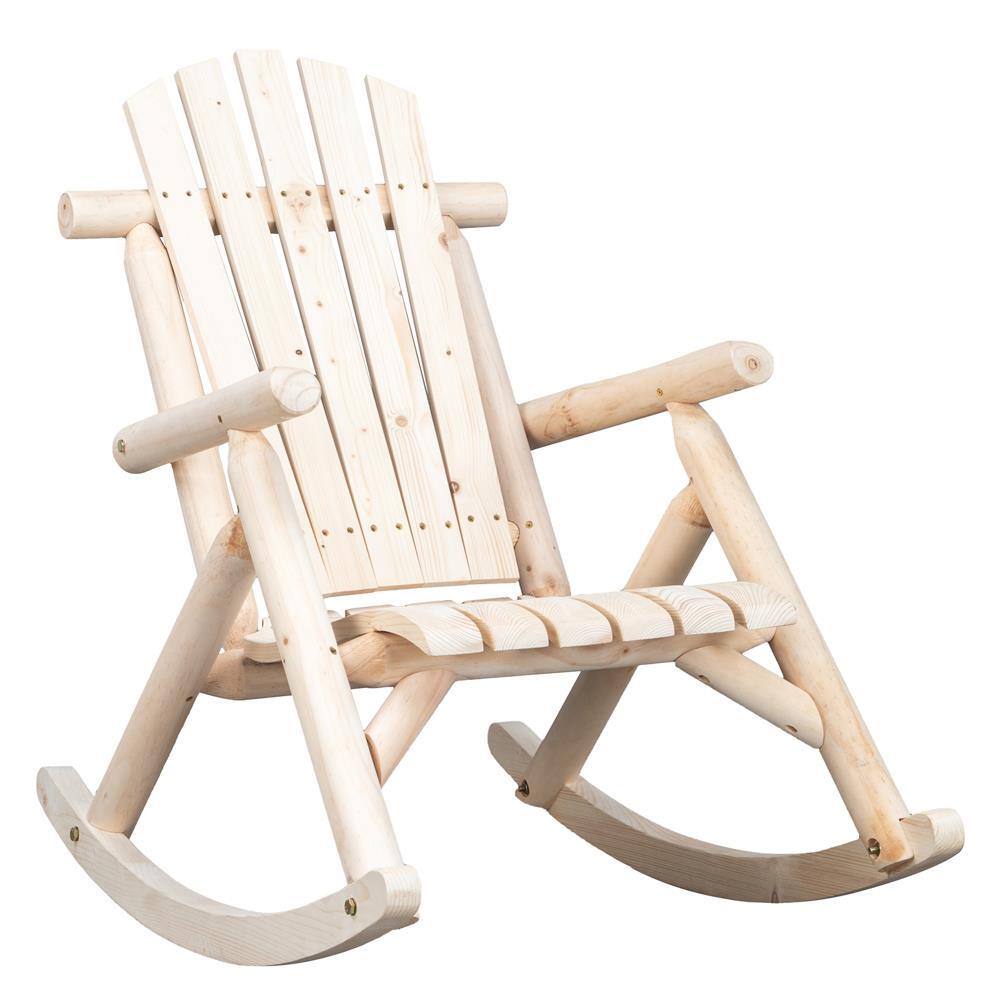 Adirondack Rocker Rustic Wood Rocking Chair Indoor/Outdoor Wooden Log Color gallery