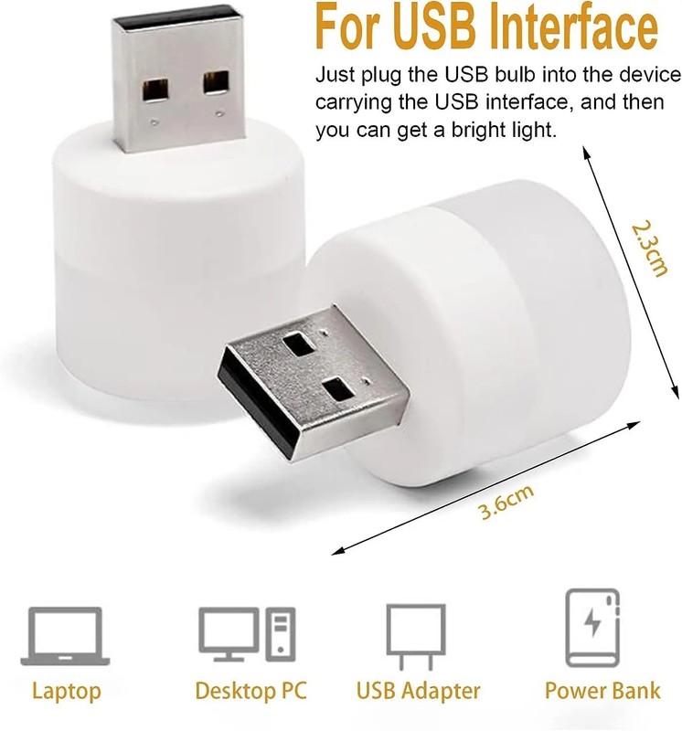Mini USB LED Night Light Warm White Eye Protection Lamp for Laptop Power gallery
