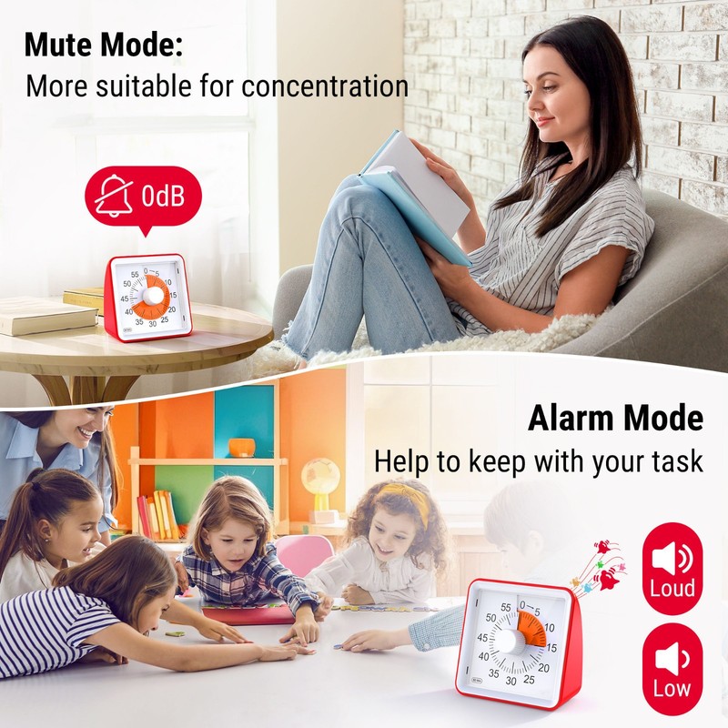 ThermoPro TM021 Visual Timer for Kids 60-Minute Countdown Kitchen Timer Silent gallery