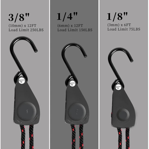 4 Pack 1/4 Inch 12Ft Adjustable Rope Hanger Ratchet Kayak Canoe Tie Down Straps gallery