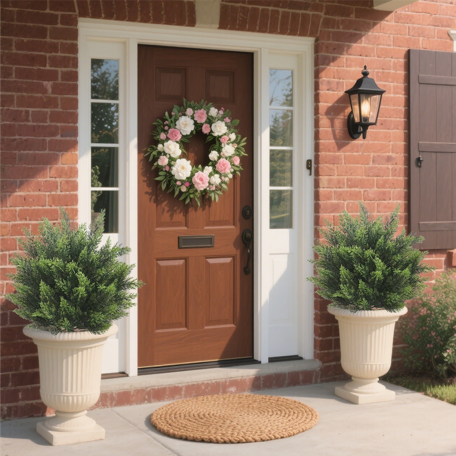 2 Pack Artificial Round Cedar Topiary Ground Stake Fake Cypress Outdoor Garden gallery