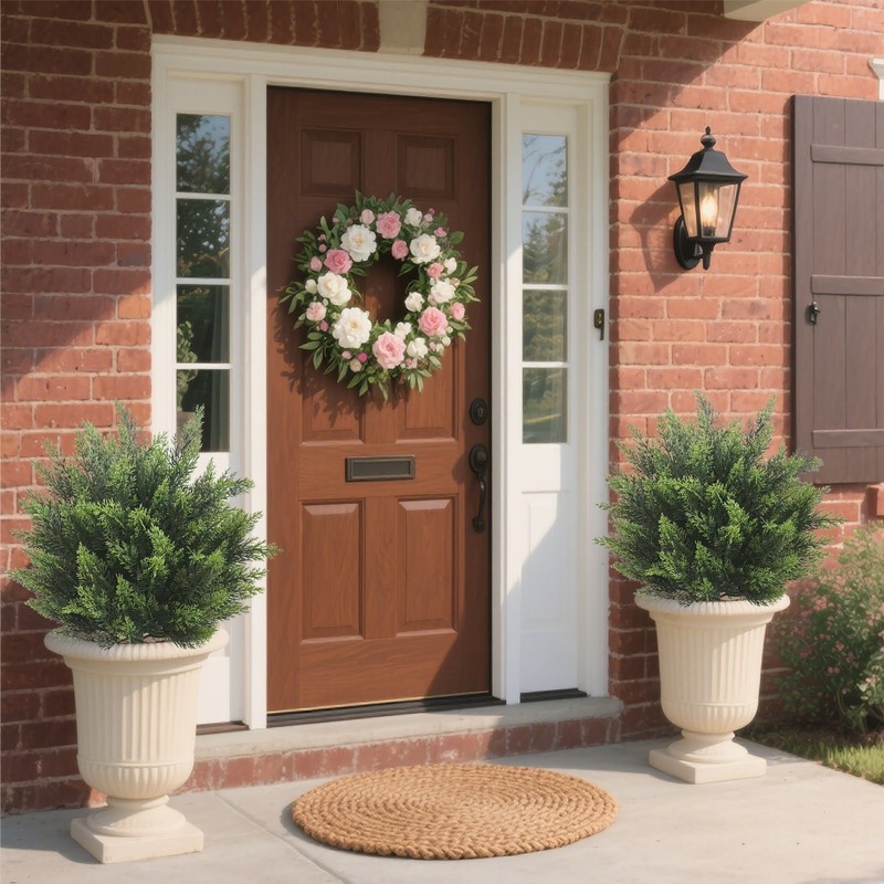2 Pack Artificial Round Cedar Topiary Ground Stake Fake Cypress Outdoor Garden gallery