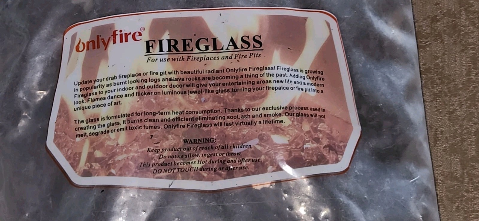 10 Pounds OnlyFire Fire Glass 1/2 Inch Purple Reflective Fire Pit Table Propane gallery