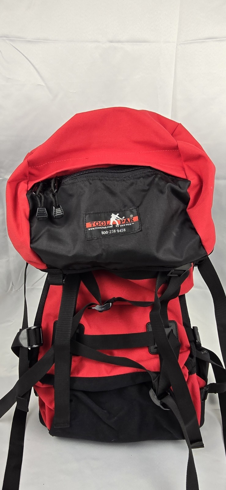 PakTek ToolPak Backpack Semi Rigid Frame  Red/Black