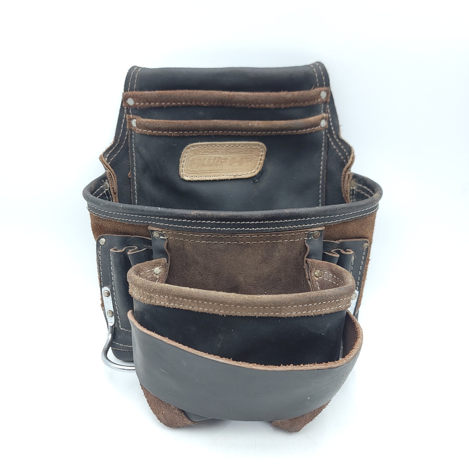 AWP Leather Fastener & Tool Pouch Bag - Brown/Black Leather gallery