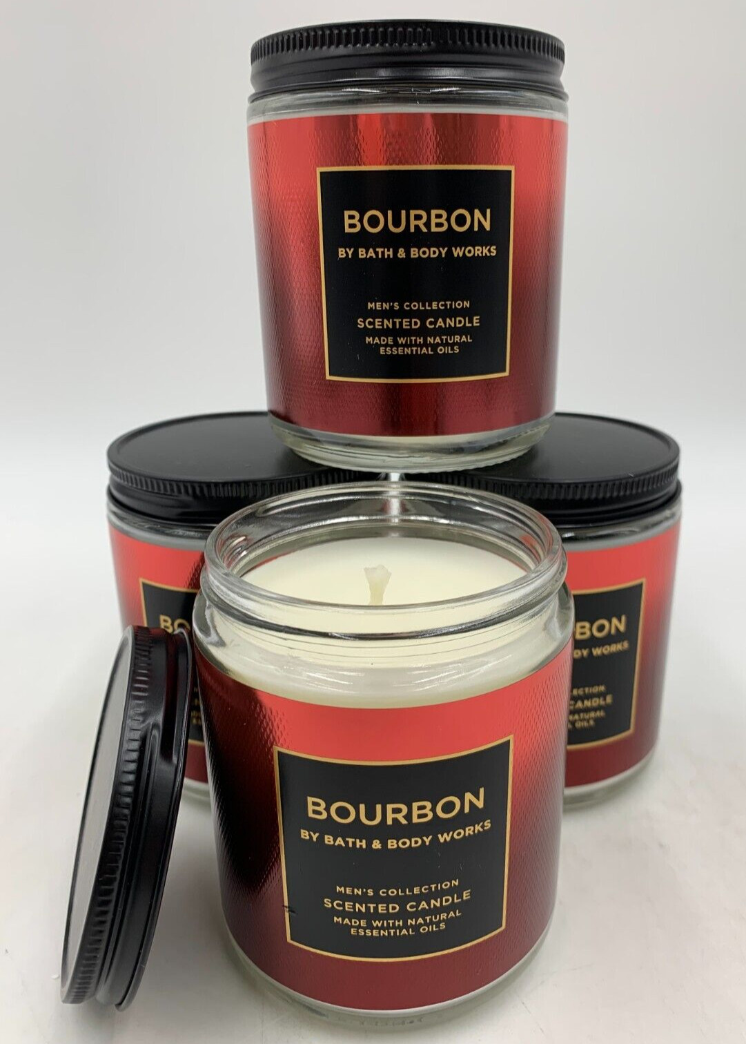 Bath & Body Works Mens Collection Bourbon Single Wick Candle 7 oz S/4 #893H gallery