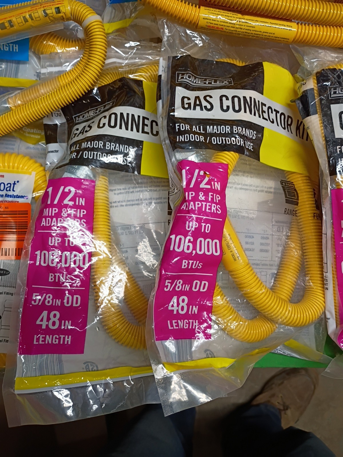Variety Pack-Everbilt Gas Connector Kit 48" 1/2" 5/8" Range Furnace, open box, gallery