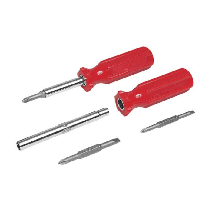 2 Pack 6 in 1 Security Screwdriver Nut Driver Flat Head & Phillips 1/4 5/16 #2 gallery