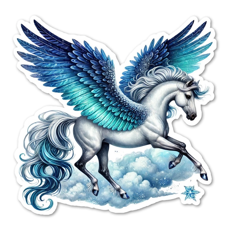 Celestial Pegasus Vinyl Sticker Waterproof Laptop Water Bottle Phone Art Decal