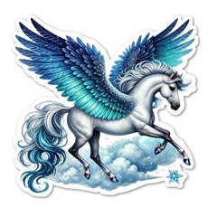 Celestial Pegasus Vinyl Sticker Waterproof Laptop Water Bottle Phone Art Decal