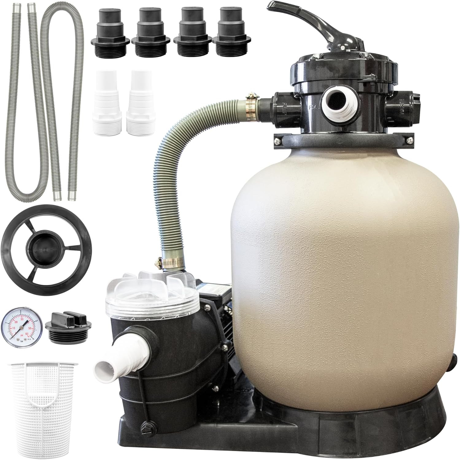 Sand Filter Pump for above Ground Pool - 14'', 0.43THP, 2400 GPH Pump Flow Rate, gallery