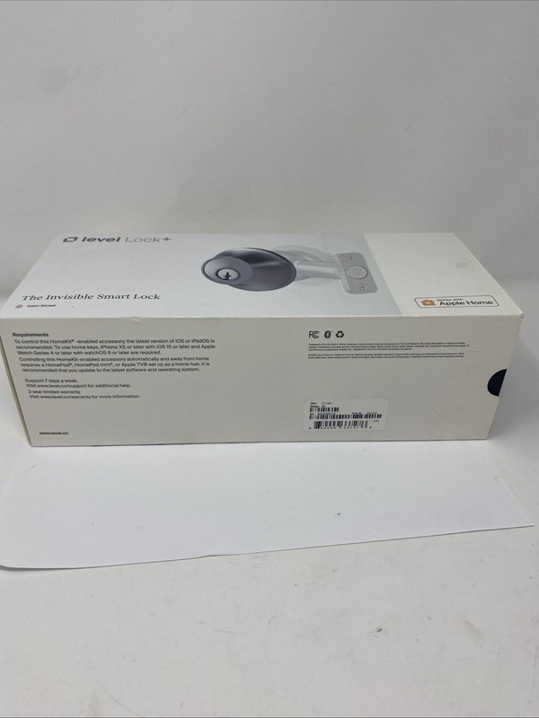 Level Touch Satin Nickel Bluetooth Single Cylinder Deadbolt Invisible Smart Open gallery