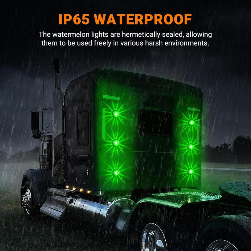 2PCS Watermelon Lights, Strobe & Constant Dual Function Green LED Watermelon Lig gallery