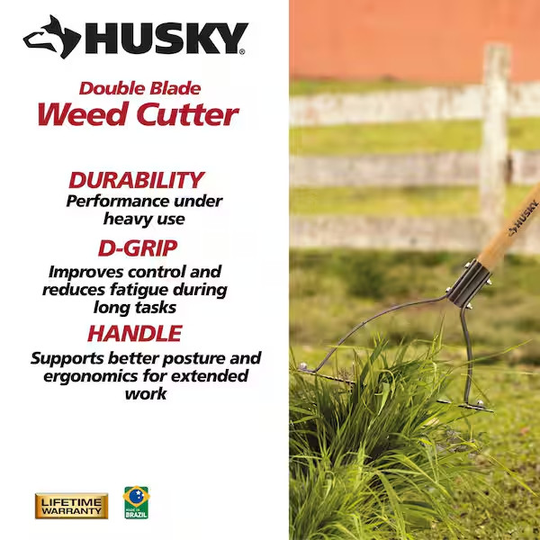 NEW Durable Double Blade Weeder Cutter Hardwood Handle for Tall Grass Vegetation gallery
