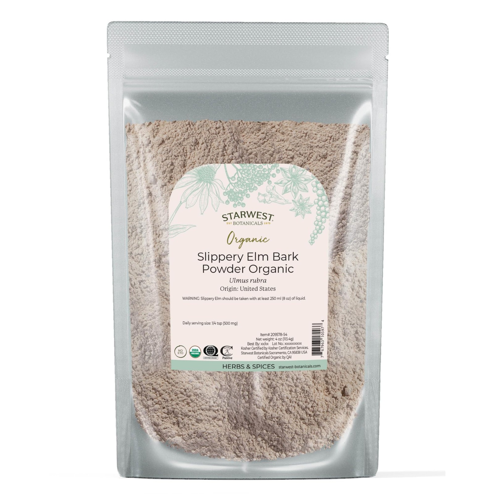 Starwest Botanicals Organic Slippery Elm Bark Powder - 4 Ounce (Pack of 1) gallery