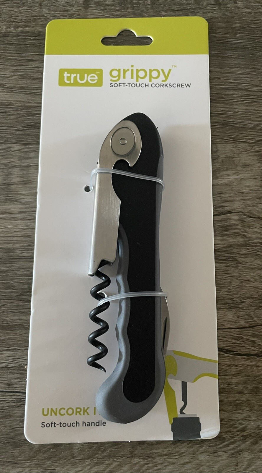 True Grippy Soft Touch COMFORT Handle Waiter’s Corkscrew Black NEW IN PACKAGE 🍷 gallery